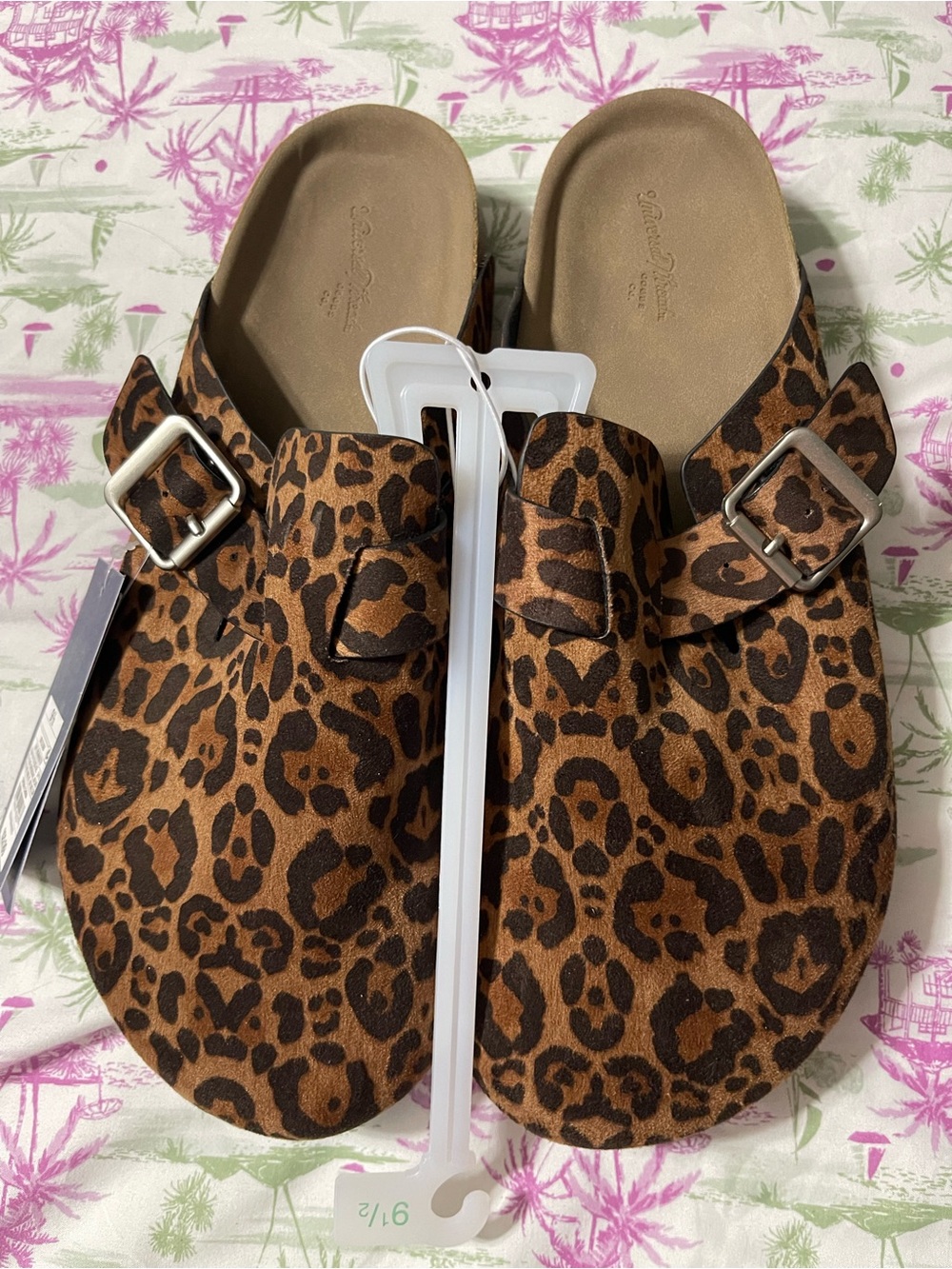 Universal Thread Leopard Print Slip-On Clogs in Brown and Black